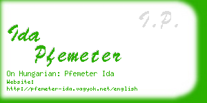 ida pfemeter business card